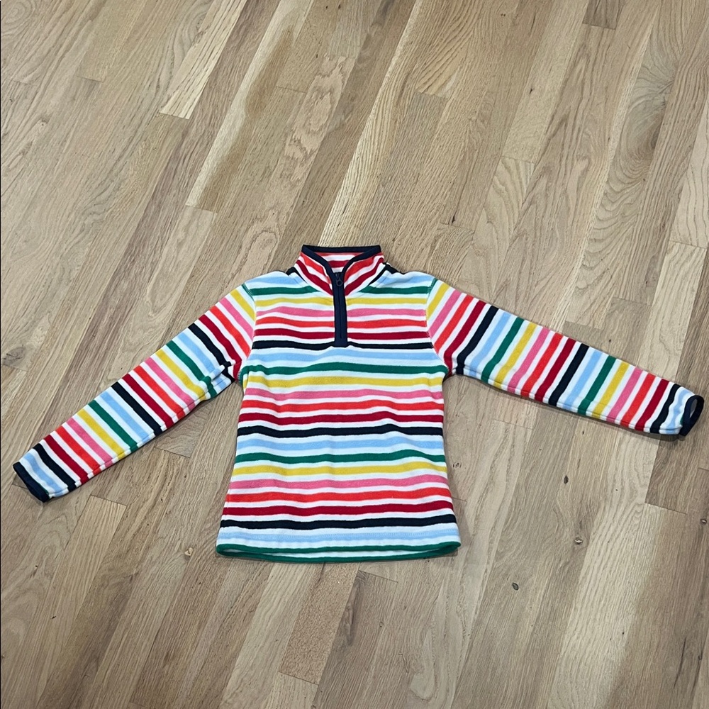 Lands' End Multicolor Striped Fleece Pullover